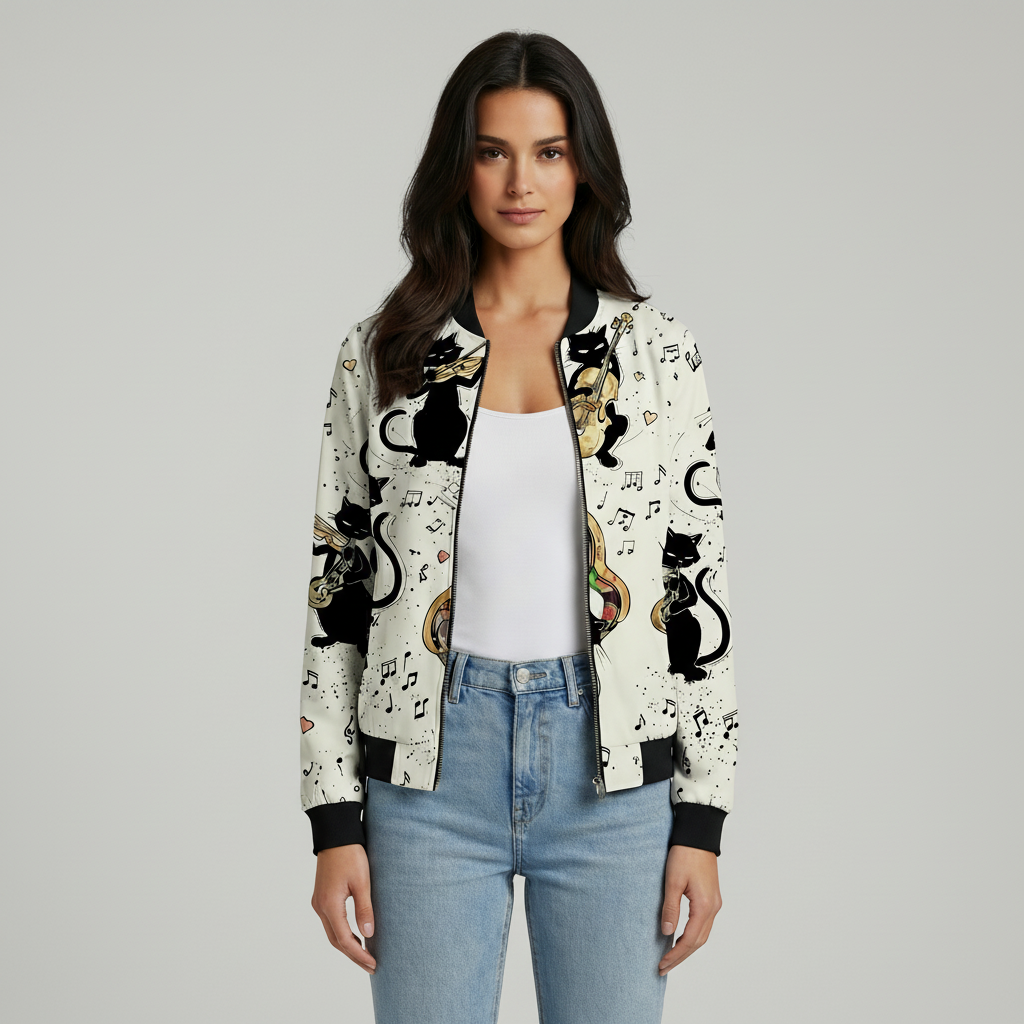 Elvyn | Women’s Bomber Jacket with Bold Print