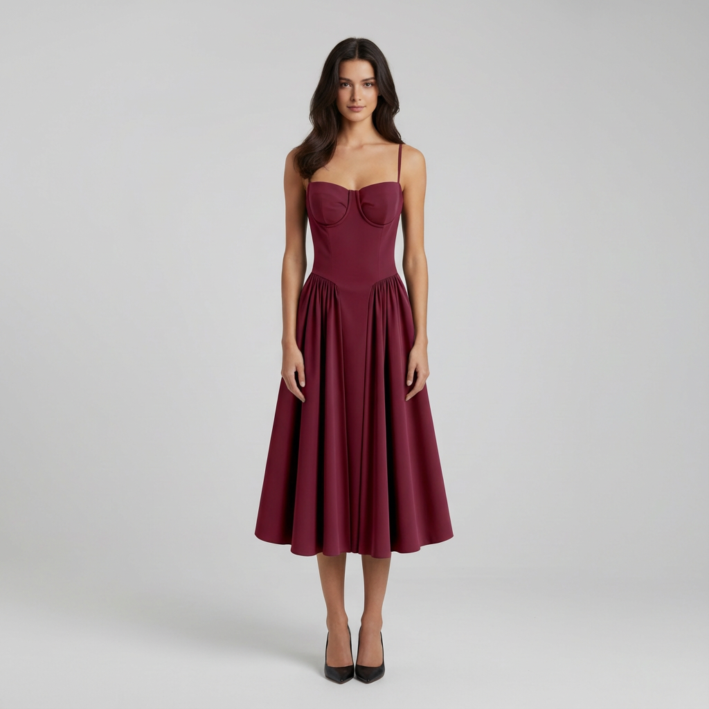Rhiannon | Damen-Midikleid mit klassischer Form