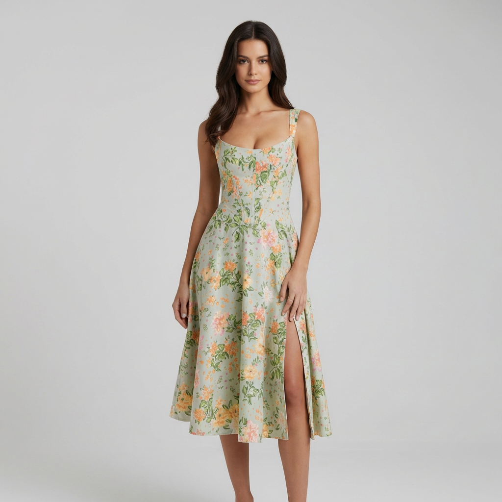 Hope | Blumige Sommer-Mittellange Kleider mit Weiblichem Schwung