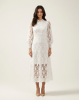 Isolde | Spitzenakzent Midikleid für Hochzeitsgäste