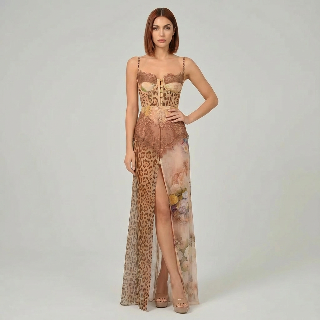 Emma | Maxikleid mit Animal-Print für Damen