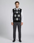Tyson | Patterned V Neck Men’s Vest for Refined Layering