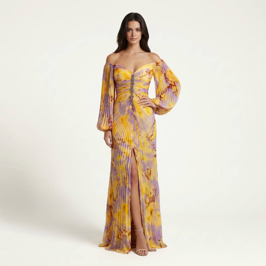 Jasmin | Sommerkleid im Stil mit freier Schulter und eleganter Form