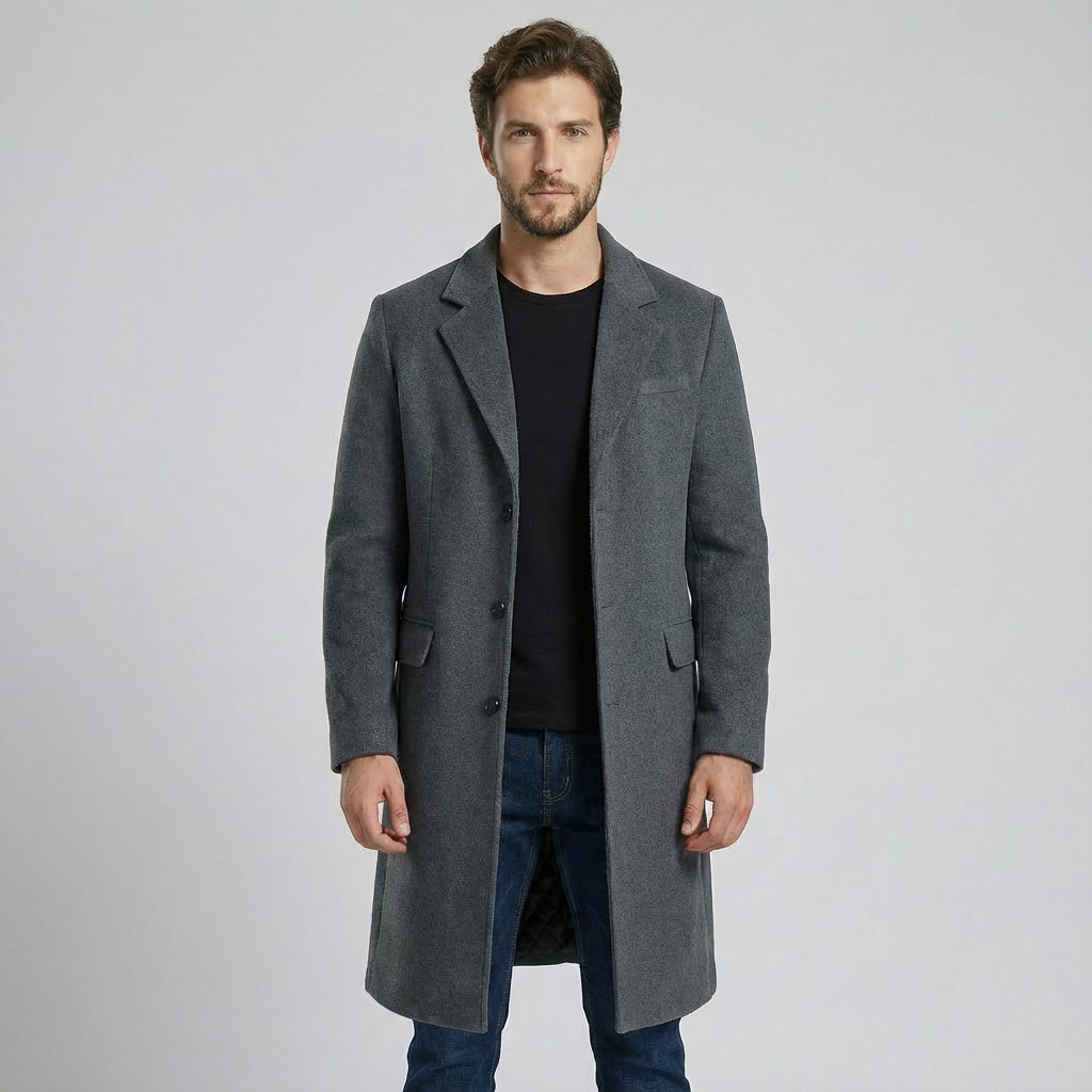 Ethan | Structured Wool Men’s Coats with Extended Length