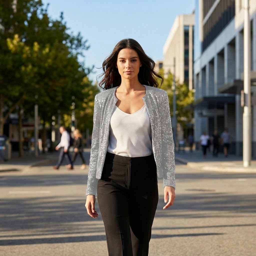 Soreya | Bomber Jacket Women with Dazzling Sequins