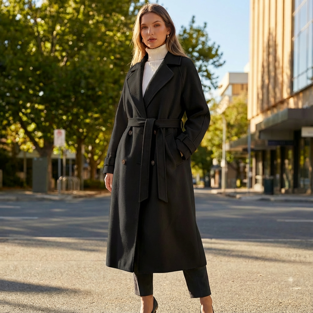 Harriet | Chic Black Trench Coat Women