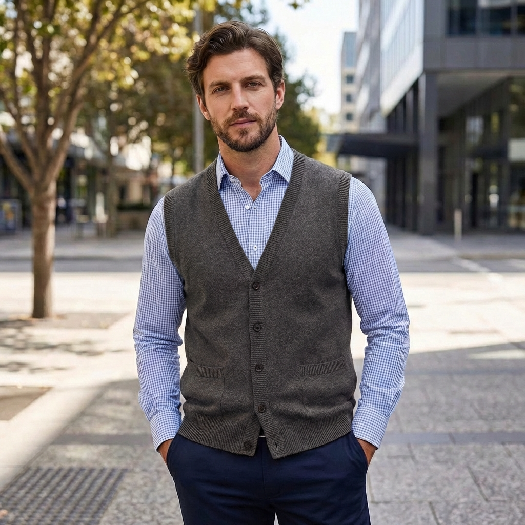 Theo | Modern Knit Men’s Vest Sweater for Versatile Styling