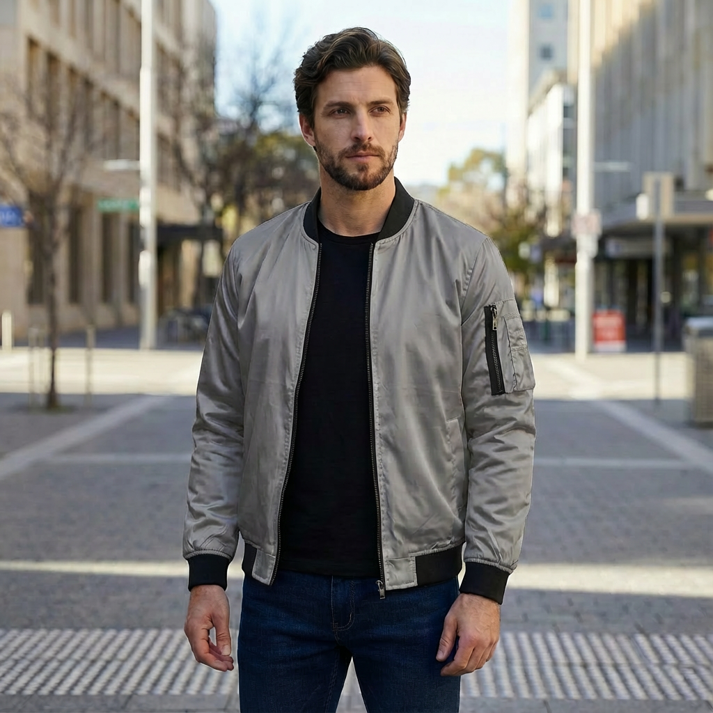 Orven | Black Bomber Jacket Men with Casual Style