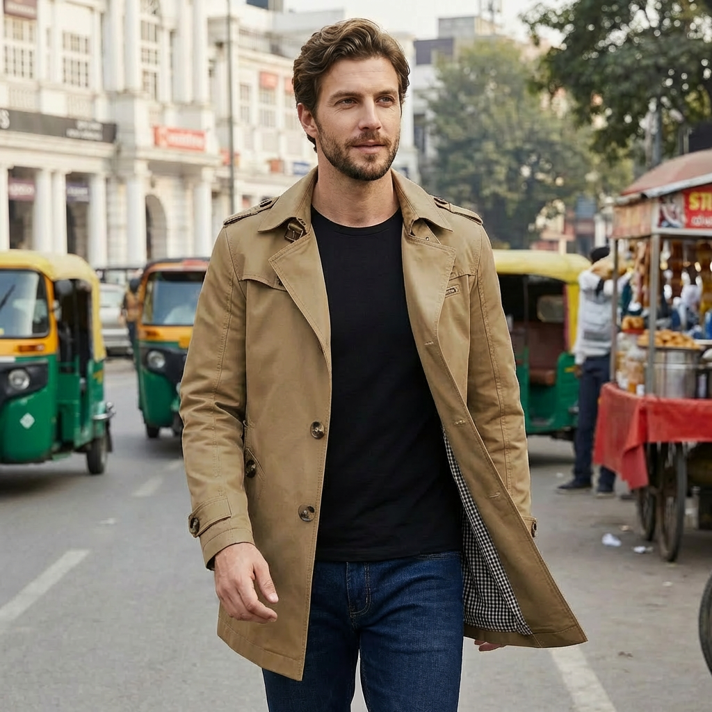 Marcus | Stilvoller Herrenmantel im Trenchcoat-Stil mit klassischem Charme