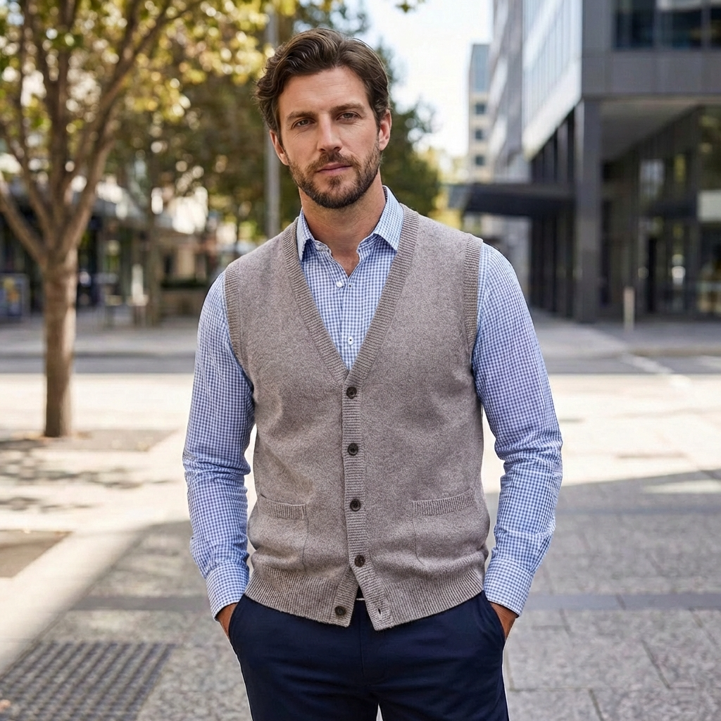 Theo | Modern Knit Men’s Vest Sweater for Versatile Styling