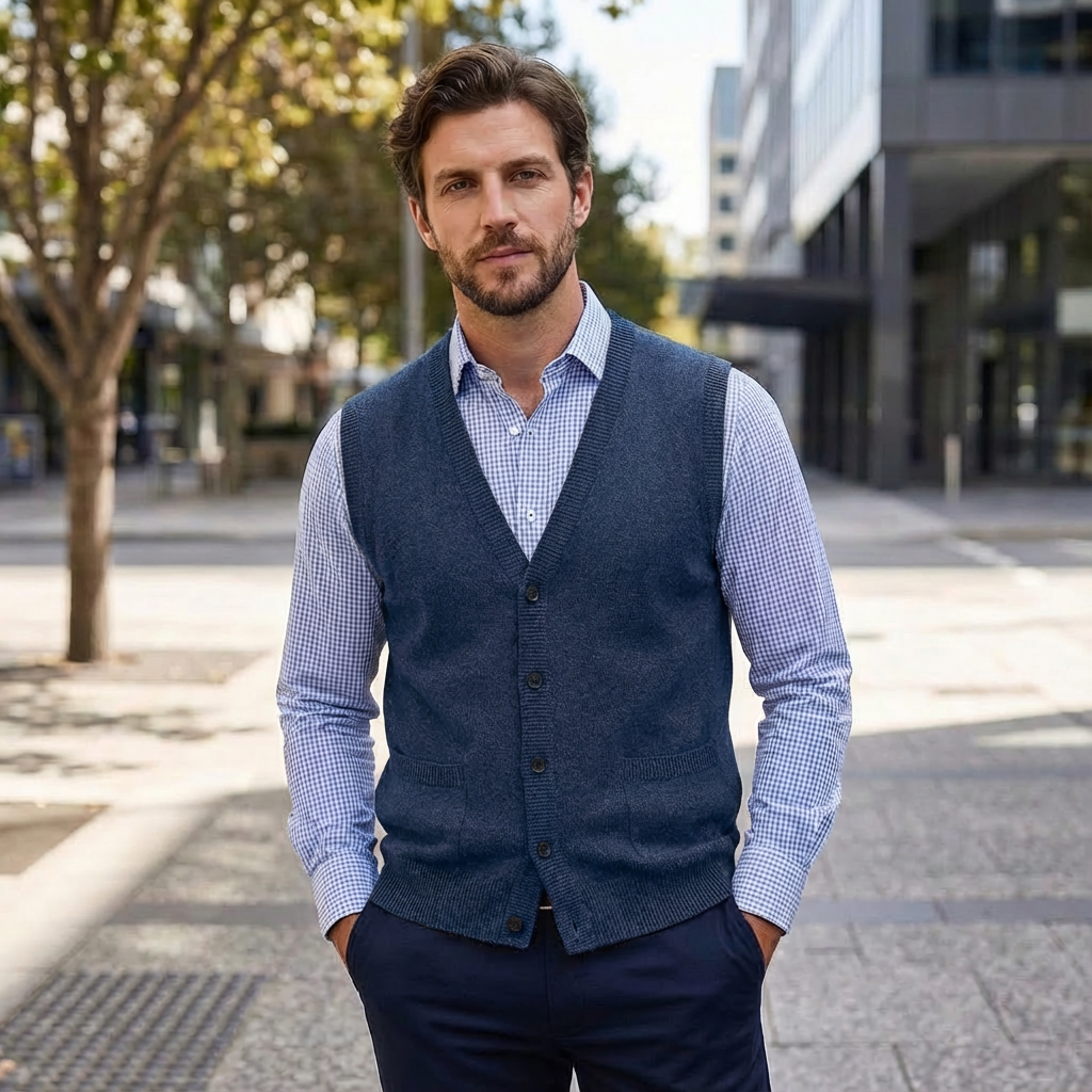 Theo | Modern Knit Men’s Vest Sweater for Versatile Styling