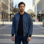 Orven | Black Bomber Jacket Men with Casual Style