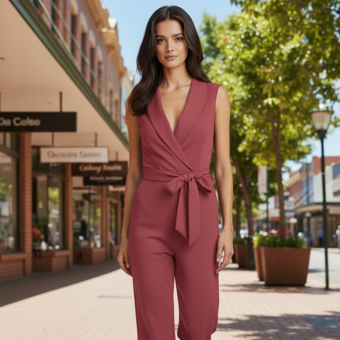 Yasmin | Wrap Front Women’s Jumpsuit with Refined Shape