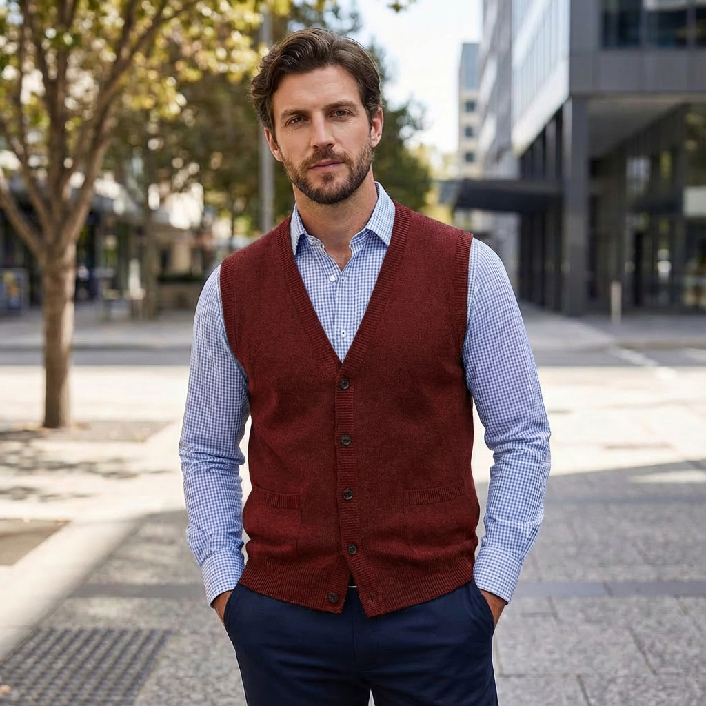 Theo | Modern Knit Men’s Vest Sweater for Versatile Styling