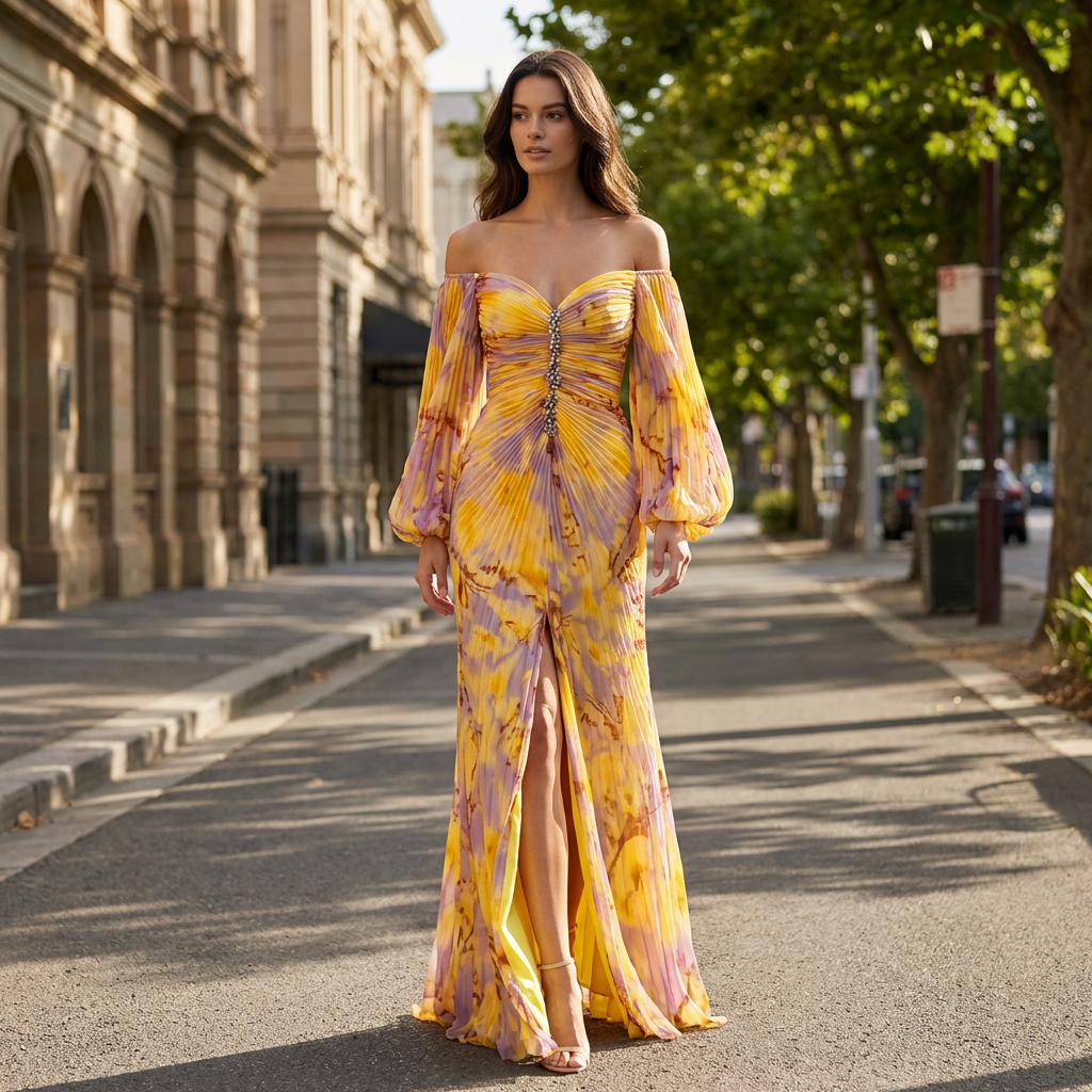 Jasmin | Sommerkleid im Stil mit freier Schulter und eleganter Form