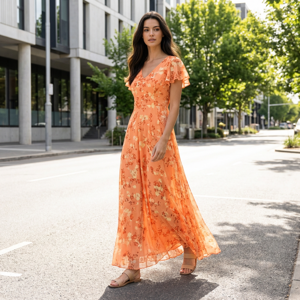 Imogen | Feines Sommerkleid mit Blumenmuster und weichem Fall