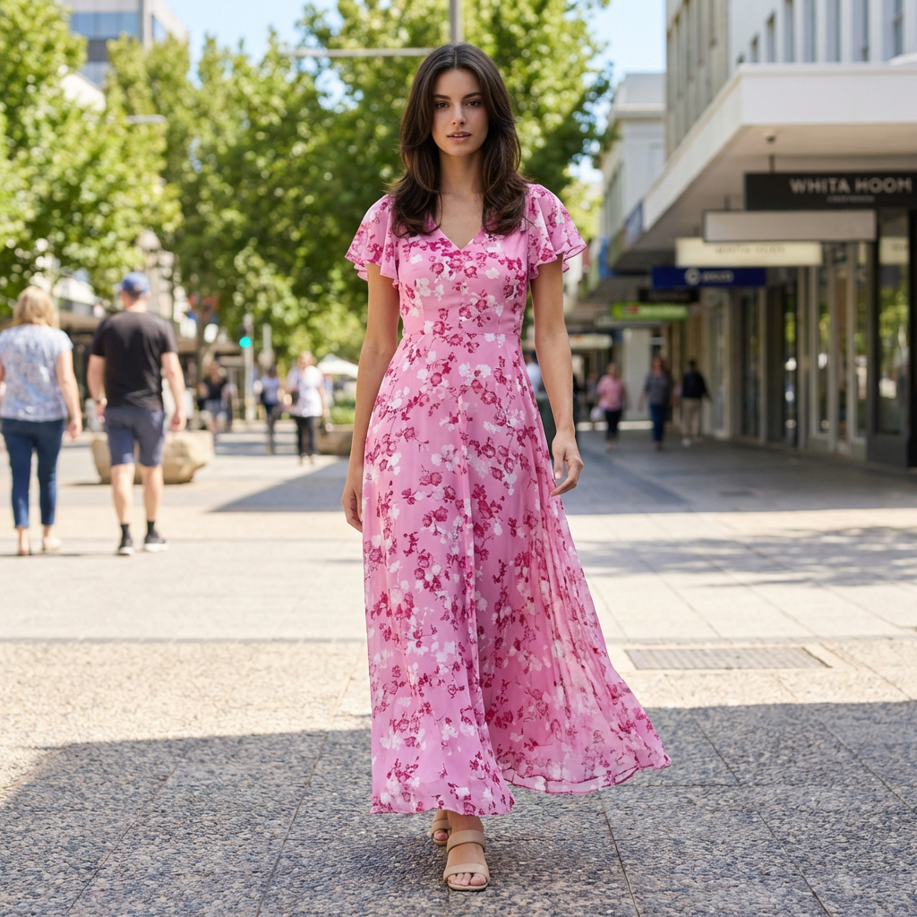 Imogen | Feines Sommerkleid mit Blumenmuster und weichem Fall