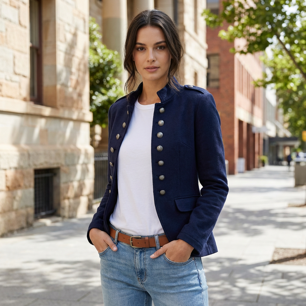 Samantha | Military Style Blazer with Unique Design