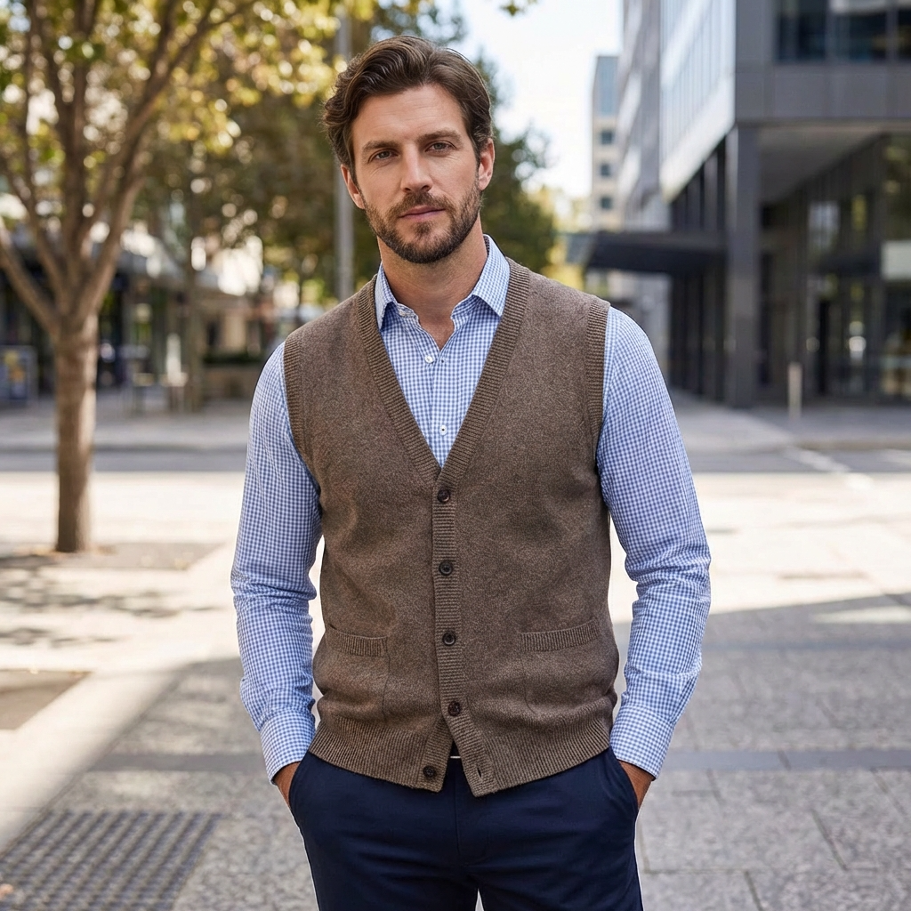 Theo | Modern Knit Men’s Vest Sweater for Versatile Styling