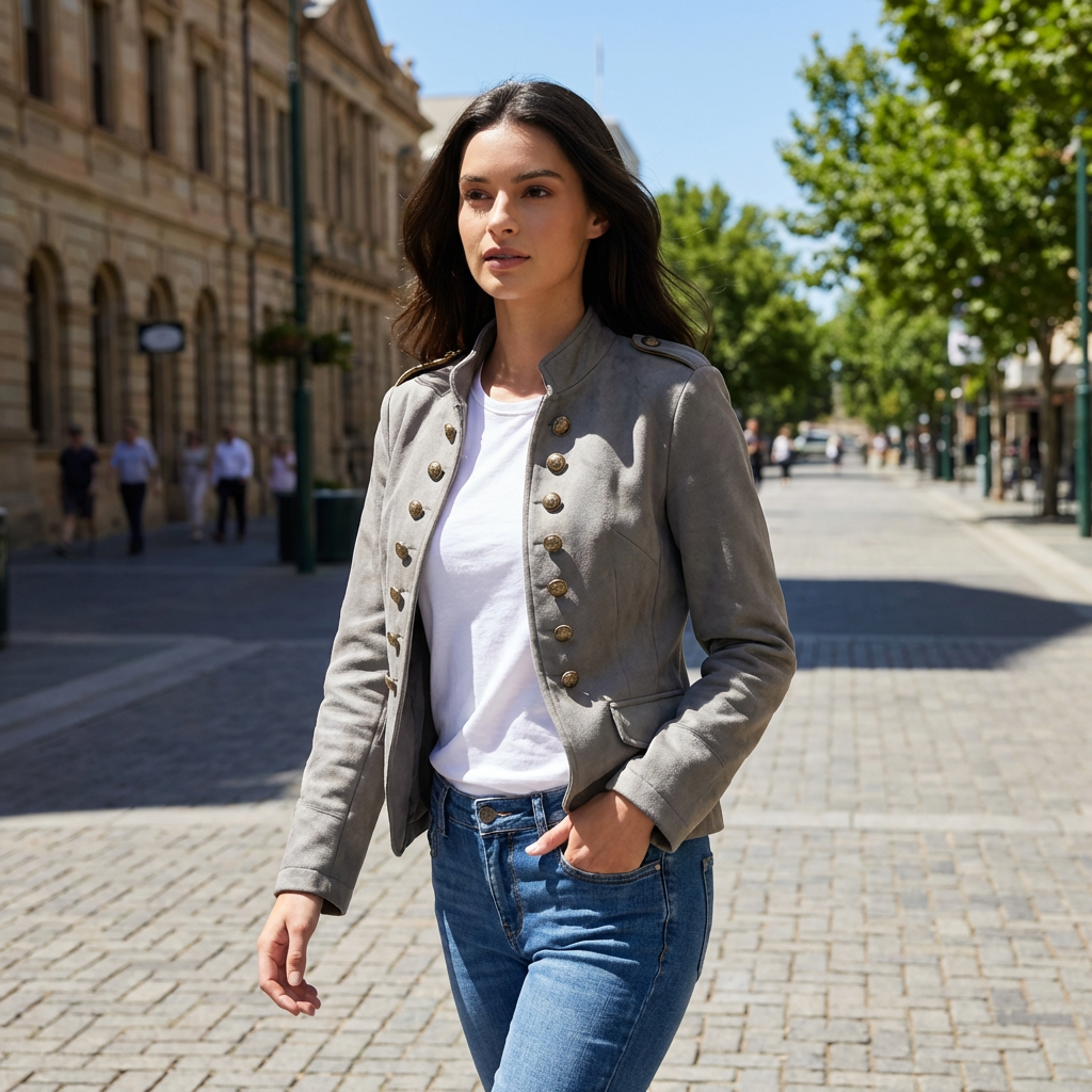 Samantha | Military Style Blazer with Unique Design