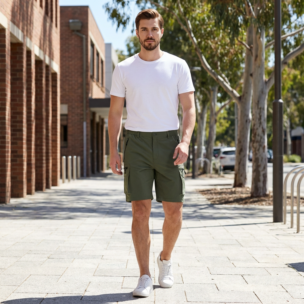 Caleb | Multi-Pocket Utility Men’s Shorts for Daily Use
