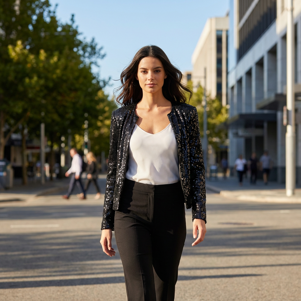 Soreya | Bomber Jacket Women with Dazzling Sequins