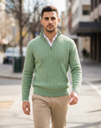 Harrison | Cable Knit Half Zip Men’s Sweater for Modern Comfort