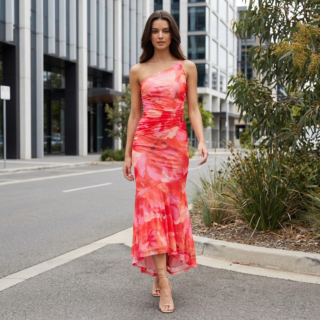 Cassie | Elegantes Sommerkleid für Hochzeitsgäste mit sanftem Fall