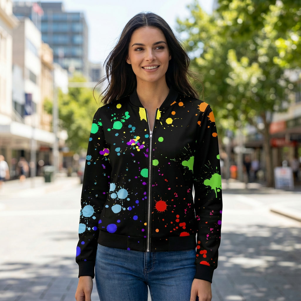 Elvyn | Women’s Bomber Jacket with Bold Print