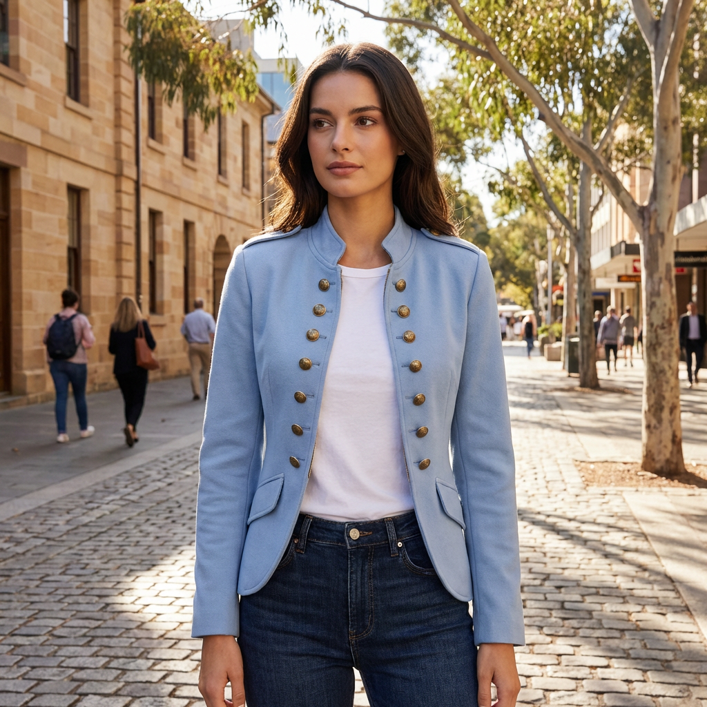 Samantha | Military Style Blazer with Unique Design