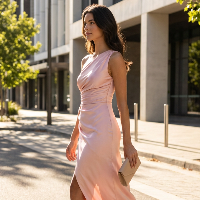 Selene | Maxikleid mit asymmetrischem Detail für moderne Anlässe