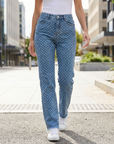 Elara | Diamond Pattern Women’s Jeans with Modern Fit
