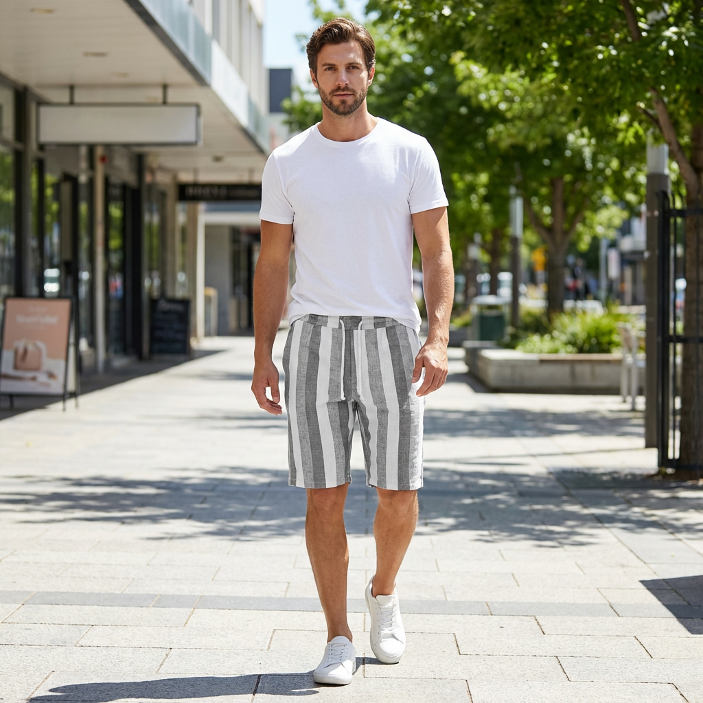 Isaac | Stilvolle Leinen-Herrenshorts für Sommerausflüge