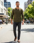 Hayden | Long Sleeve Henley Men’s Shirt for Relaxed Wear
