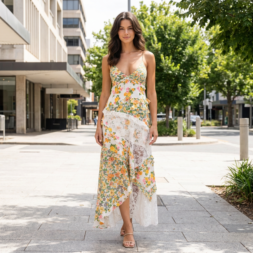 Alyssa | Blumenspitzen-Sommerkleid für Hochzeitsgäste