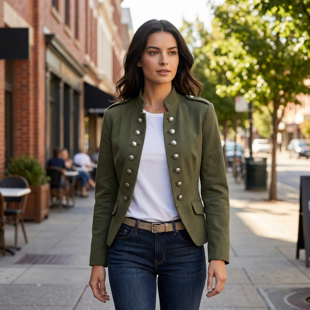 Samantha | Military Style Blazer with Unique Design