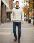 Finn | Striped Detail Men’s Sweater for Casual Outfits
