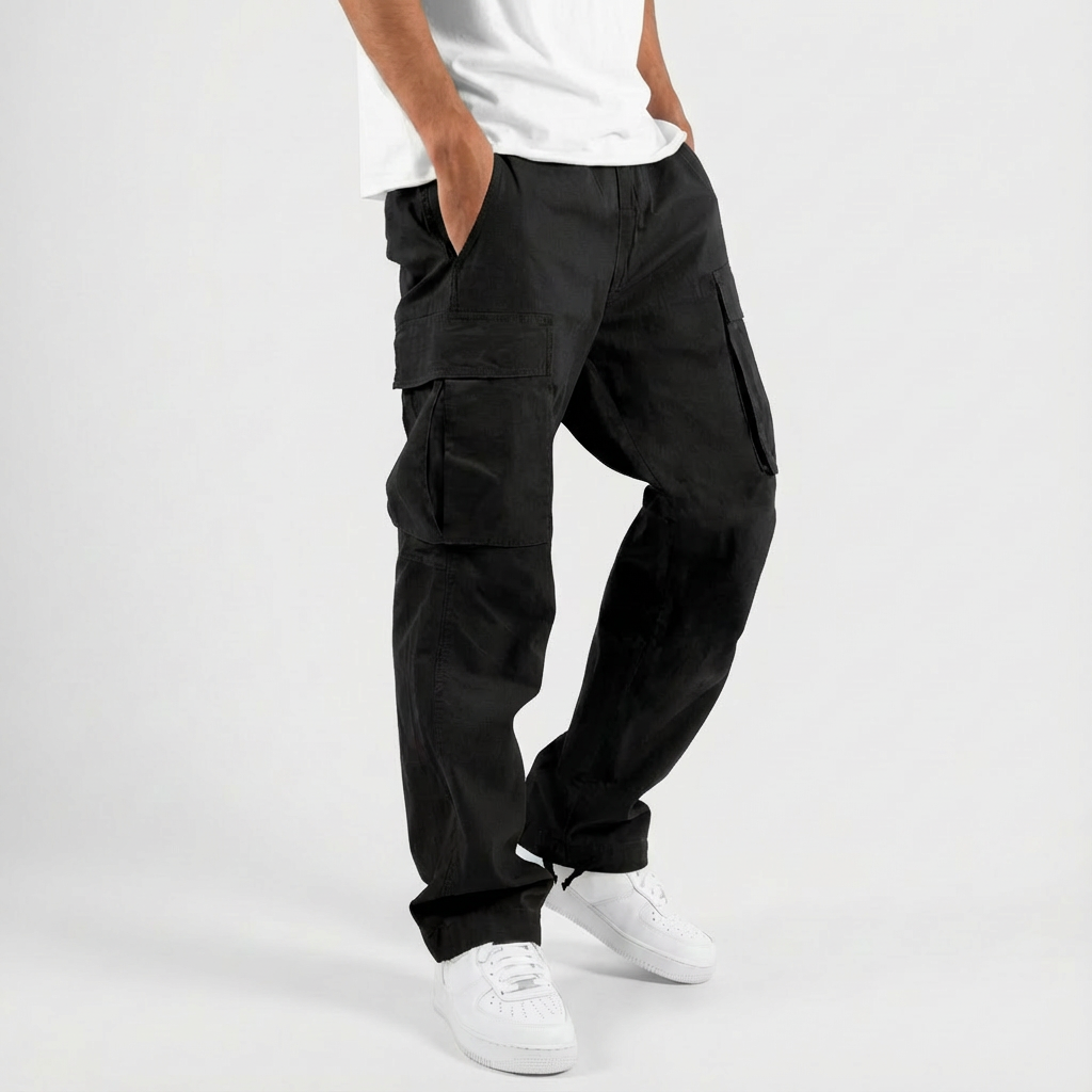 Ethan | Black Cargo Trousers for Men