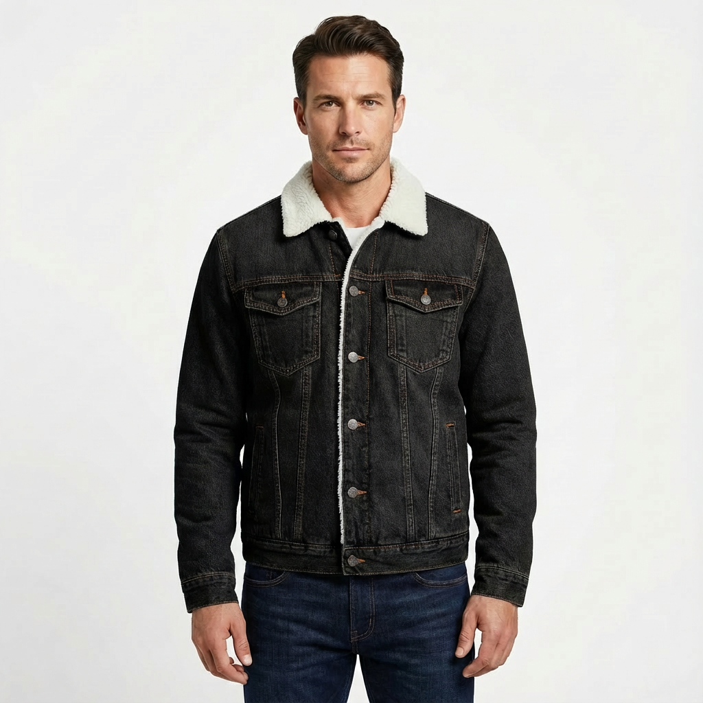 Alex | Black Denim Jacket Men with Timeless Style