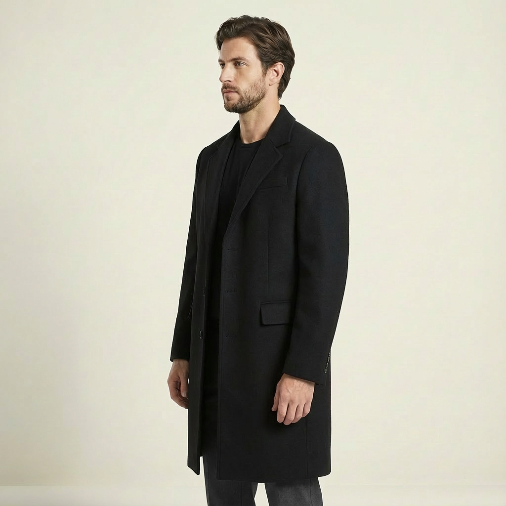 Ethan | Structured Wool Men’s Coats with Extended Length