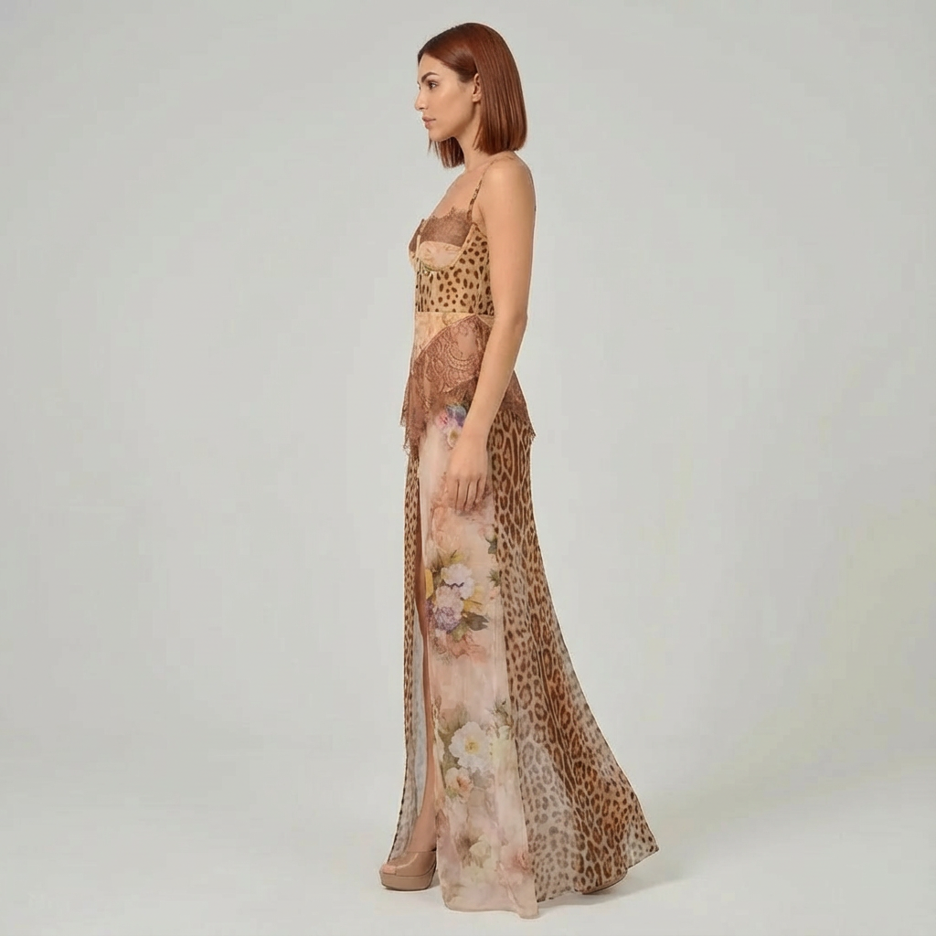 Emma | Maxikleid mit Animal-Print für Damen