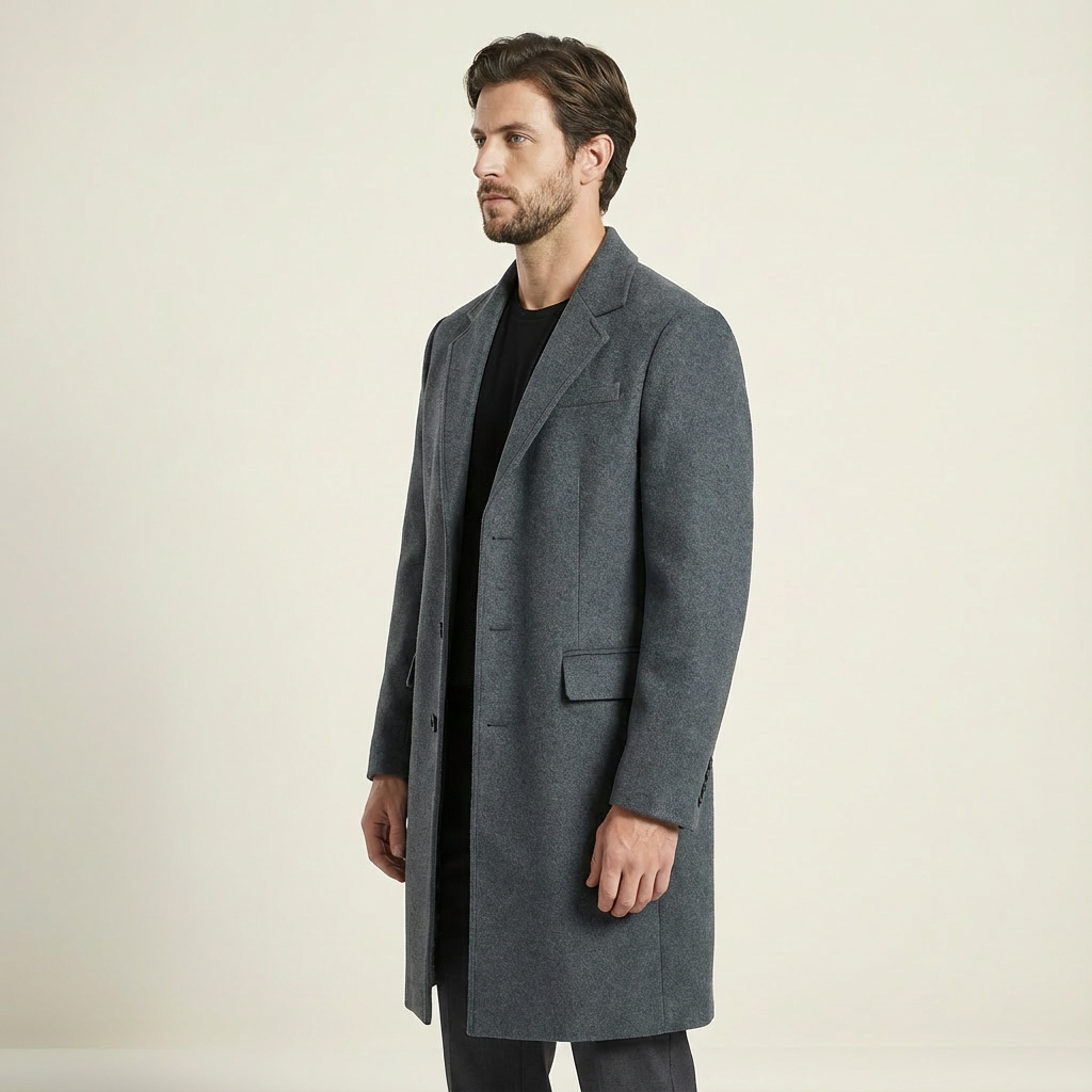 Ethan | Structured Wool Men’s Coats with Extended Length