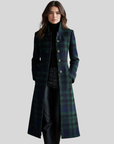Women's Coat Plaid Coatigan Longline | Check Coat - Image 1
