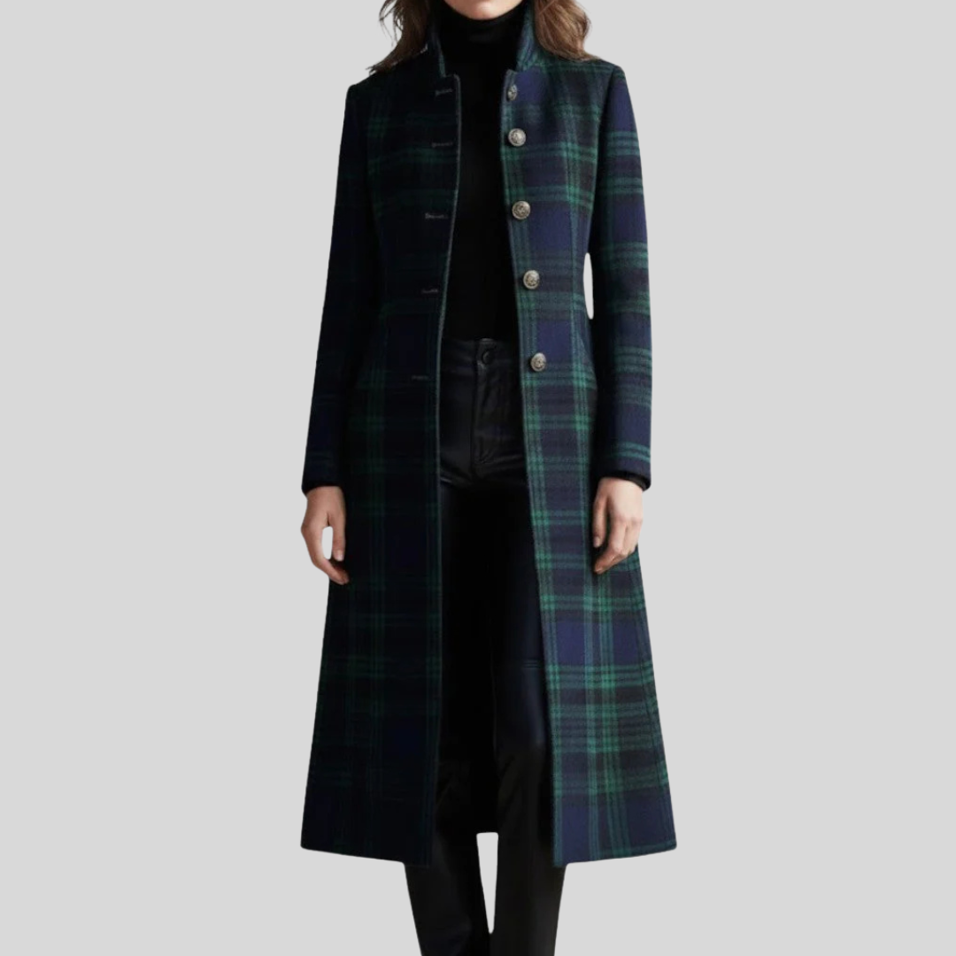 Women's Coat Plaid Coatigan Longline | Check Coat - Image 2