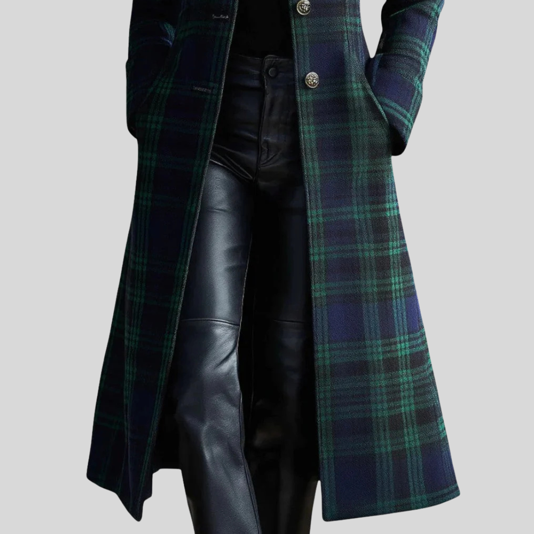 Women's Coat Plaid Coatigan Longline | Check Coat - Image 3