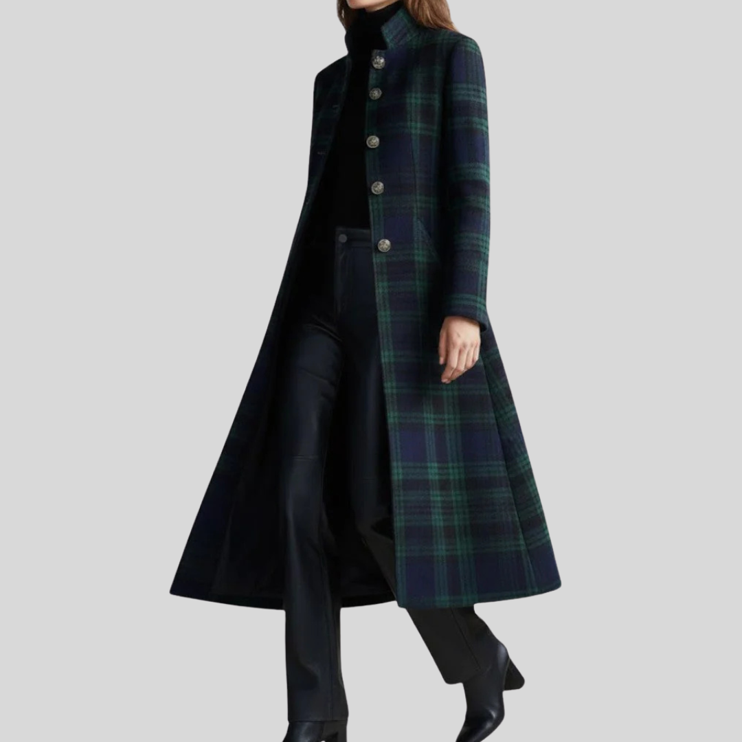Women's Coat Plaid Coatigan Longline | Check Coat - Image 4
