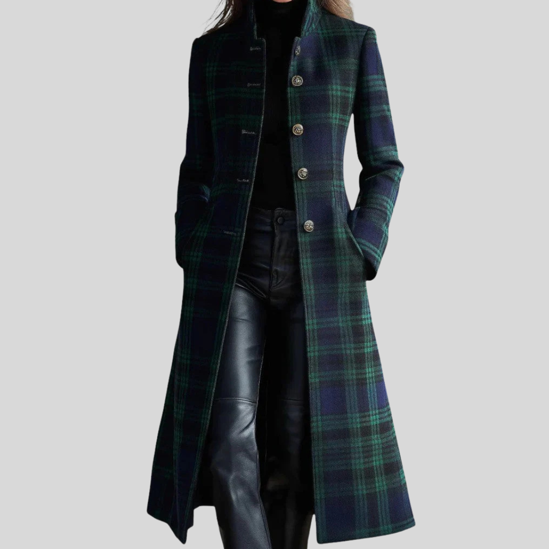 Women's Coat Plaid Coatigan Longline | Check Coat - Image 5