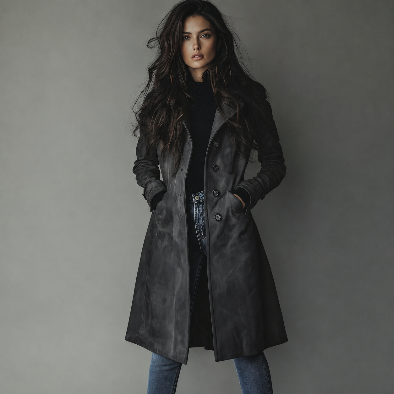 Women's Coat Trench Long | Fashion Outerwear