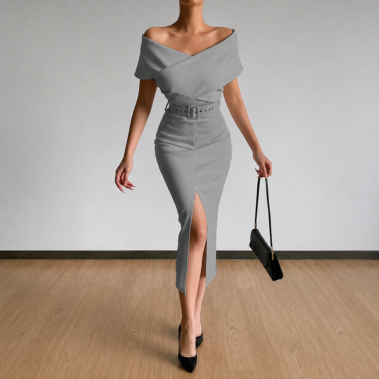 Women's Homecoming Dress Black Bodycon | Midi Sleek