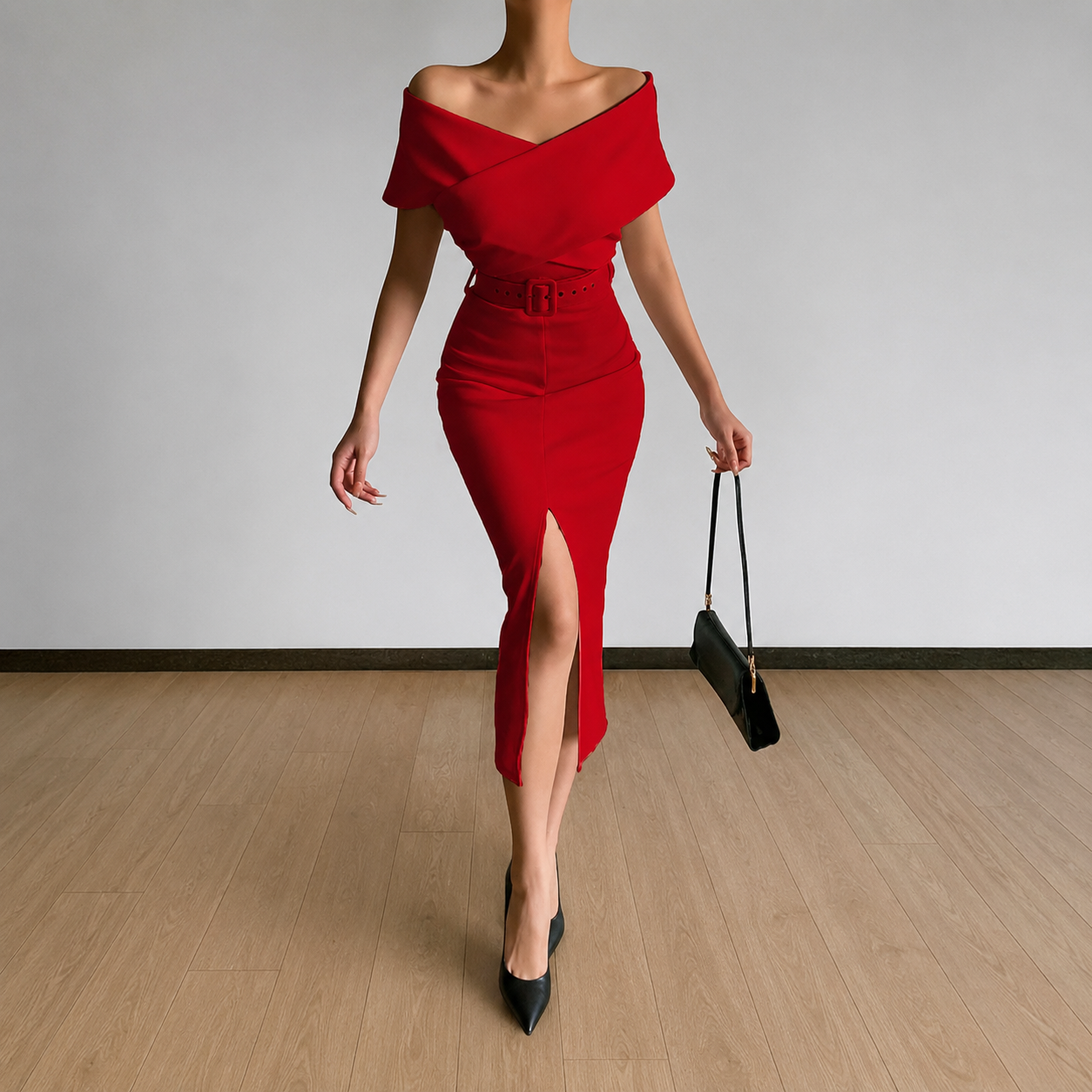 Women's Homecoming Dress Black Bodycon | Midi Sleek